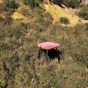 Tabouret formica rose