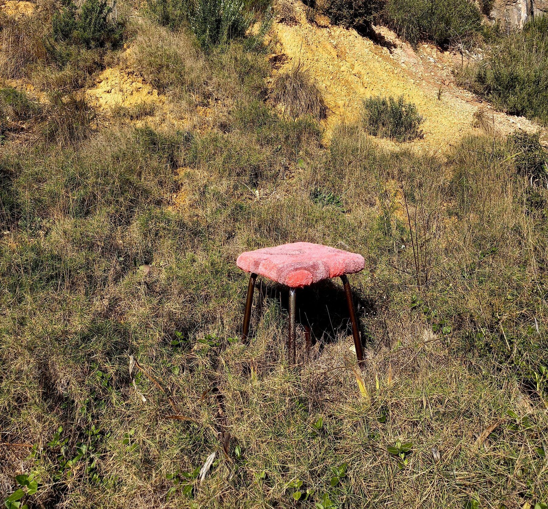Tabouret formica rose