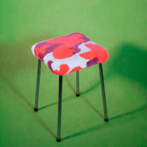 Tabouret formica rose et blanc