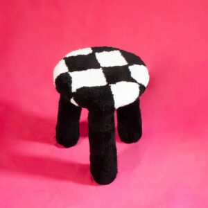 Petit tabouret noir et blanc